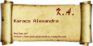 Karacs Alexandra névjegykártya